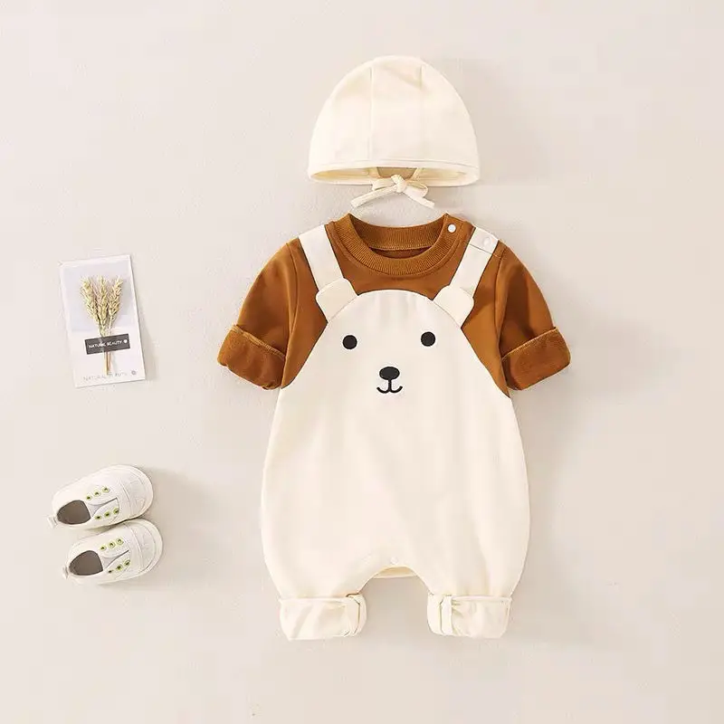 Baby Overlooked Pants Brown Bear Hat Set - Image 2