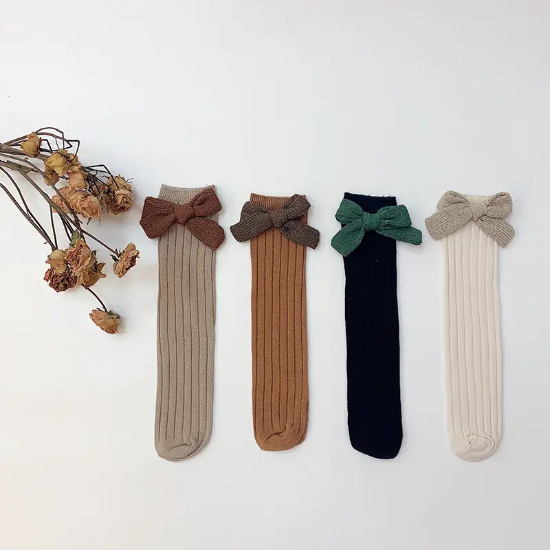 Girls Bow Bow Tied Socks Mid Calf Spring Autumn - Image 6