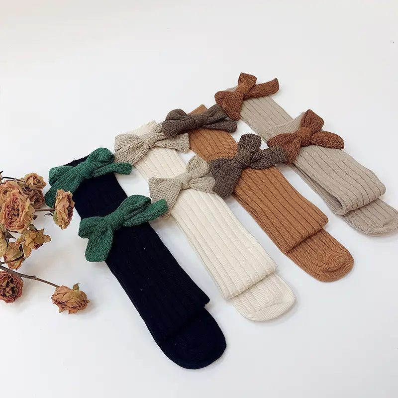 Girls Bow Bow Tied Socks Mid Calf Spring Autumn - Image 7