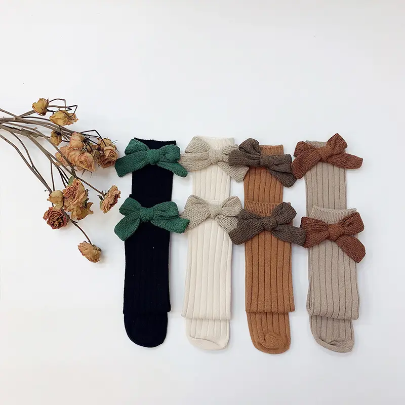 Girls Bow Bow Tied Socks Mid Calf Spring Autumn - Image 8