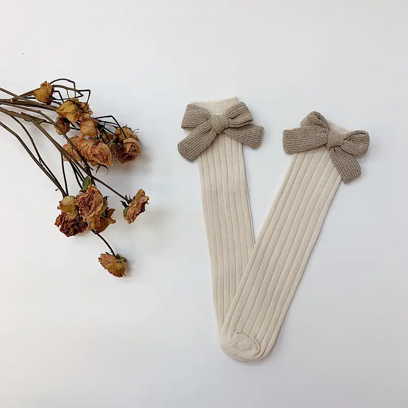 Girls Bow Bow Tied Socks Mid Calf Spring Autumn - Image 2