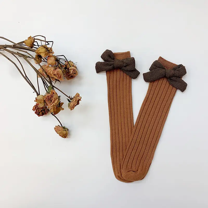 Girls Bow Bow Tied Socks Mid Calf Spring Autumn - Image 3