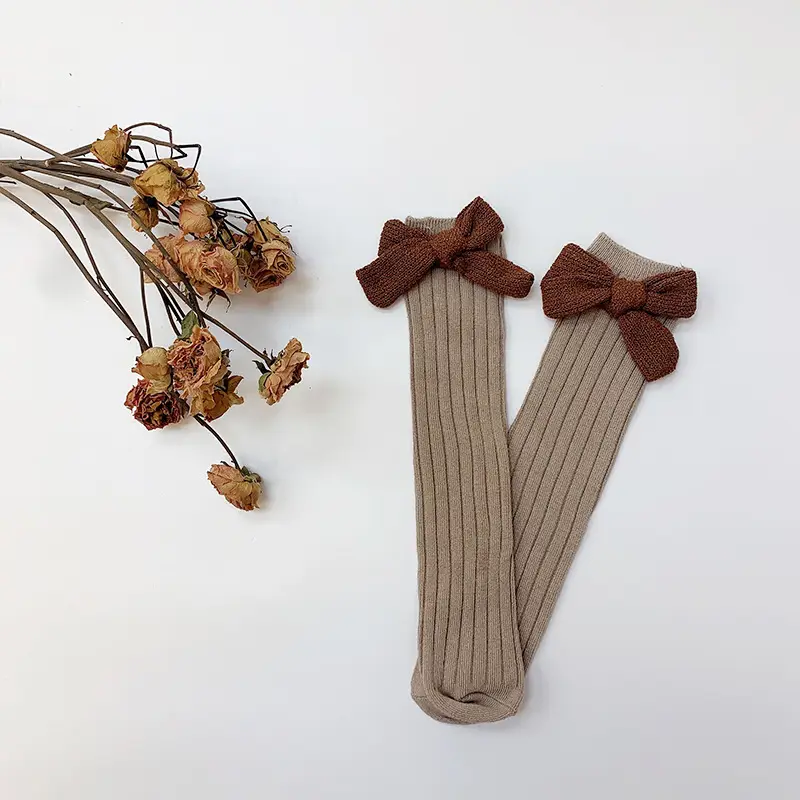 Girls Bow Bow Tied Socks Mid Calf Spring Autumn - Image 4