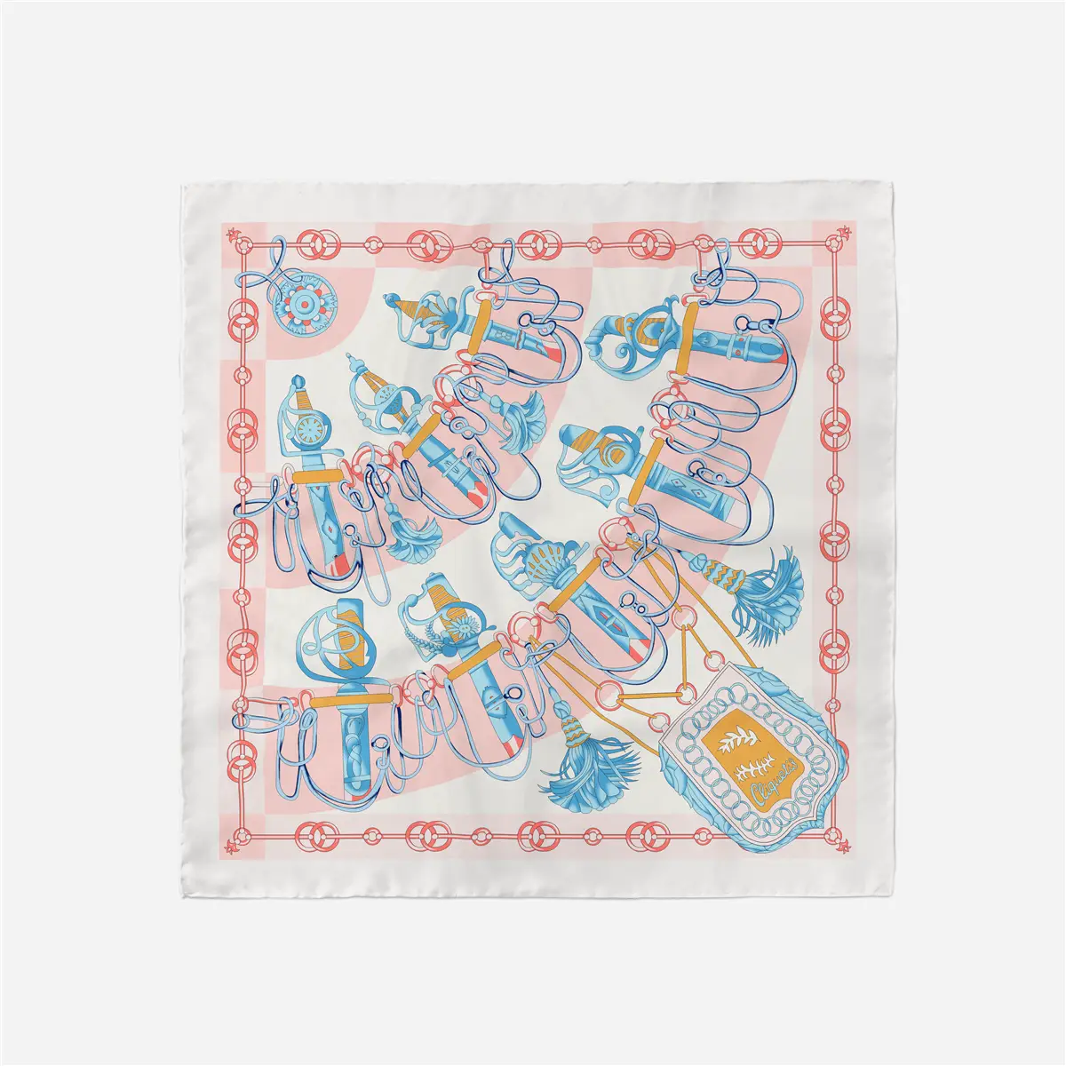 2024 Summer Silk Scarf for Women Blue Paris Design — feature 100