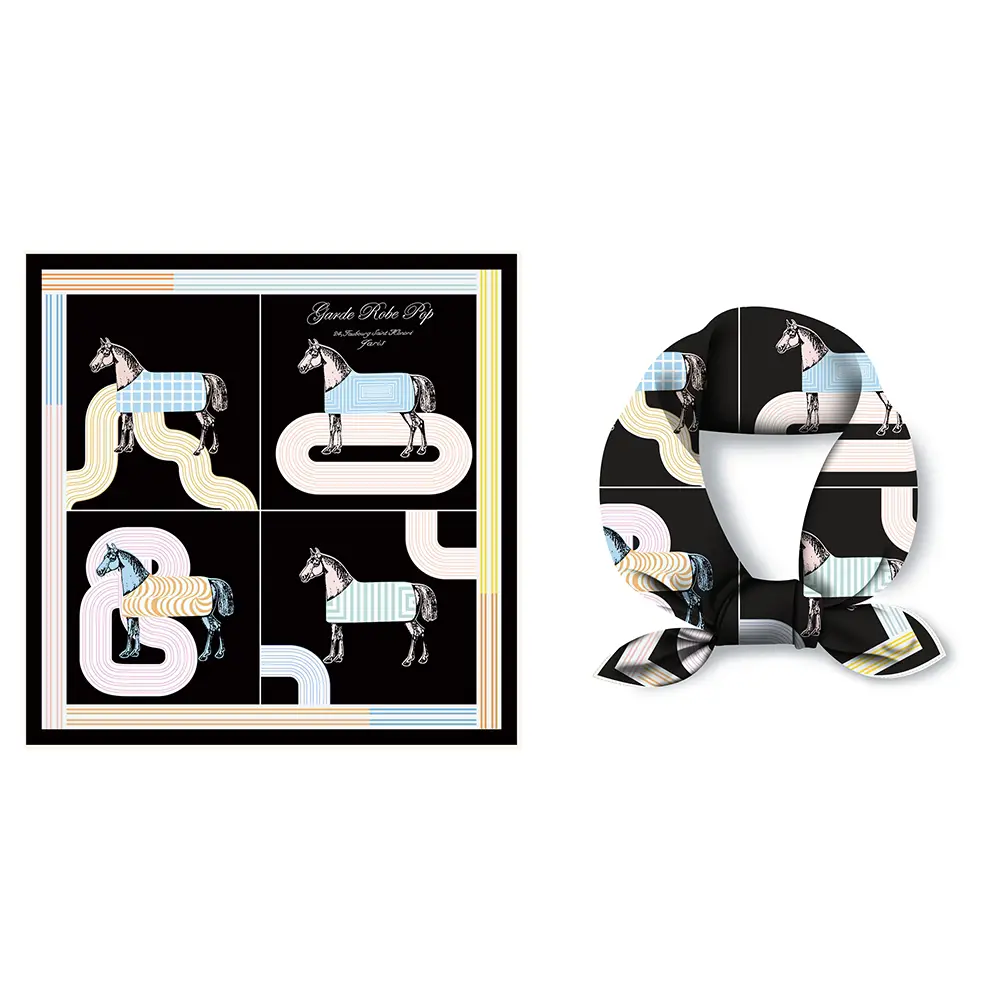 2024 Summer Silk Scarf for Women Blue Paris Design — feature 102