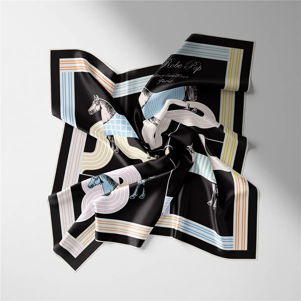 2024 Summer Silk Scarf for Women Blue Paris Design — feature 103
