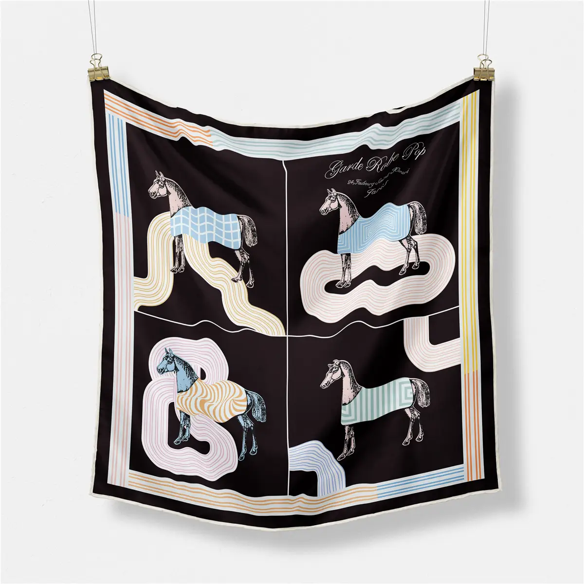 2024 Summer Silk Scarf for Women Blue Paris Design — feature 104
