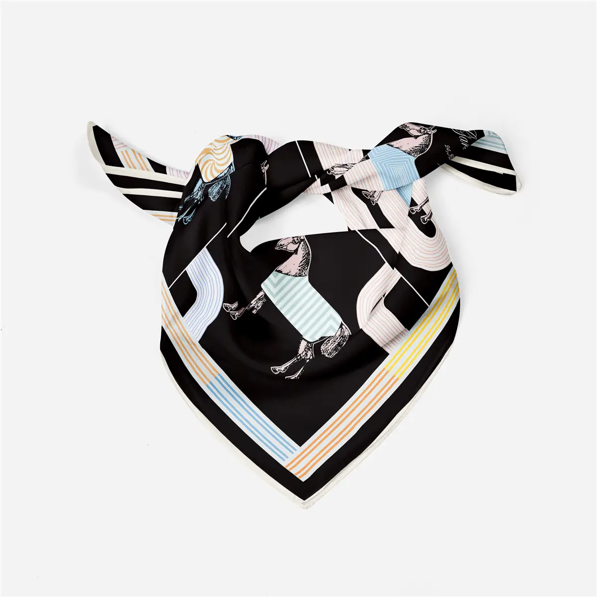 2024 Summer Silk Scarf for Women Blue Paris Design — feature 106