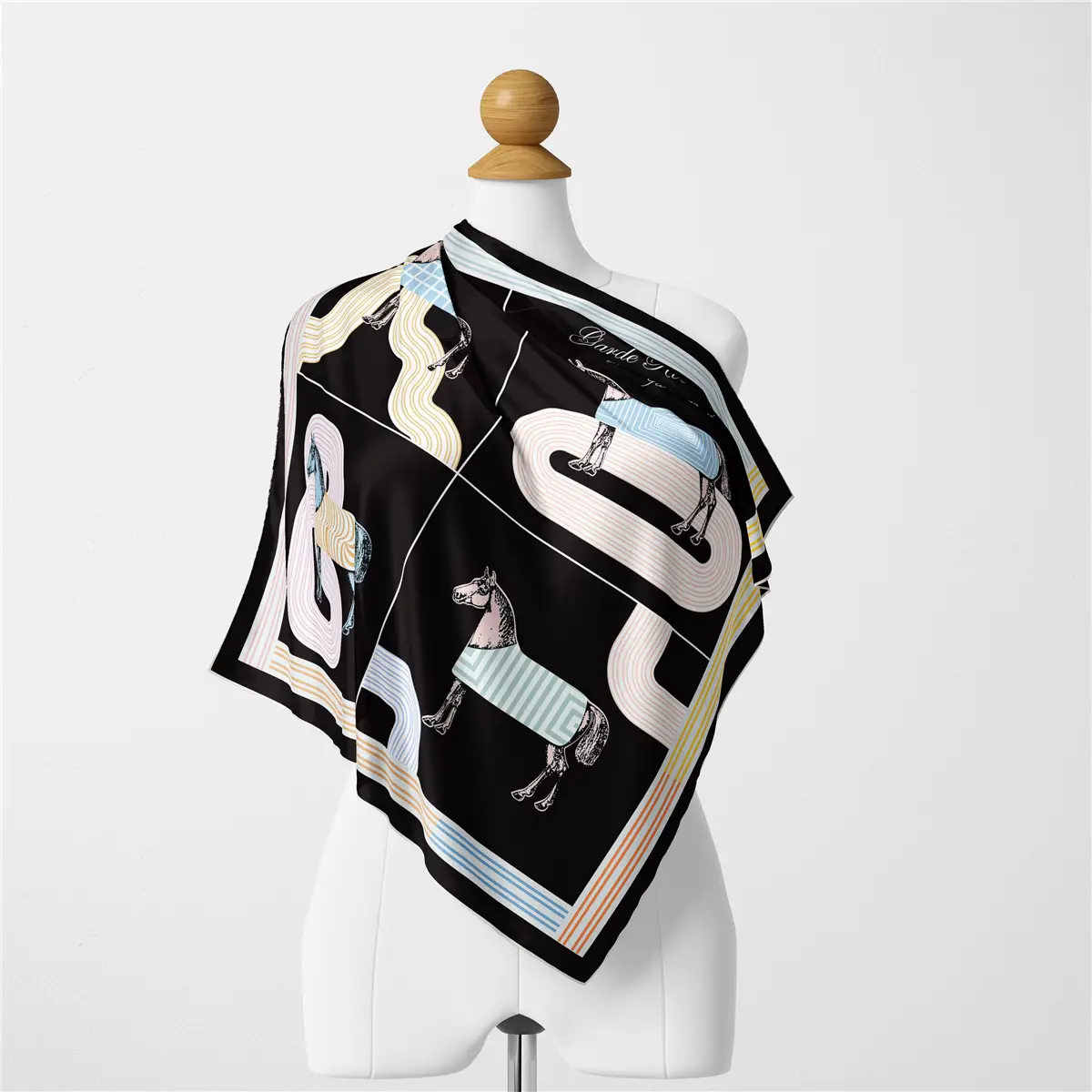 2024 Summer Silk Scarf for Women Blue Paris Design — feature 107