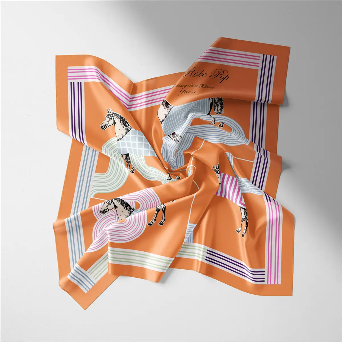 2024 Summer Silk Scarf for Women Blue Paris Design — feature 111