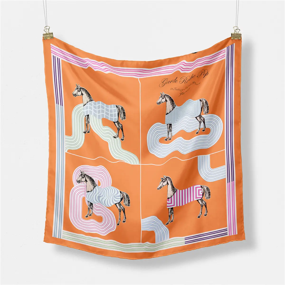 2024 Summer Silk Scarf for Women Blue Paris Design — feature 112