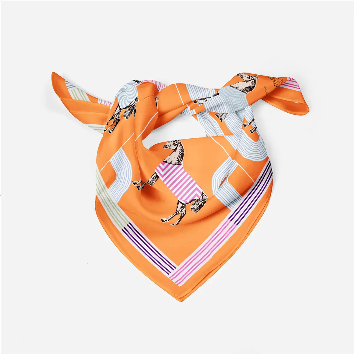 2024 Summer Silk Scarf for Women Blue Paris Design — feature 114