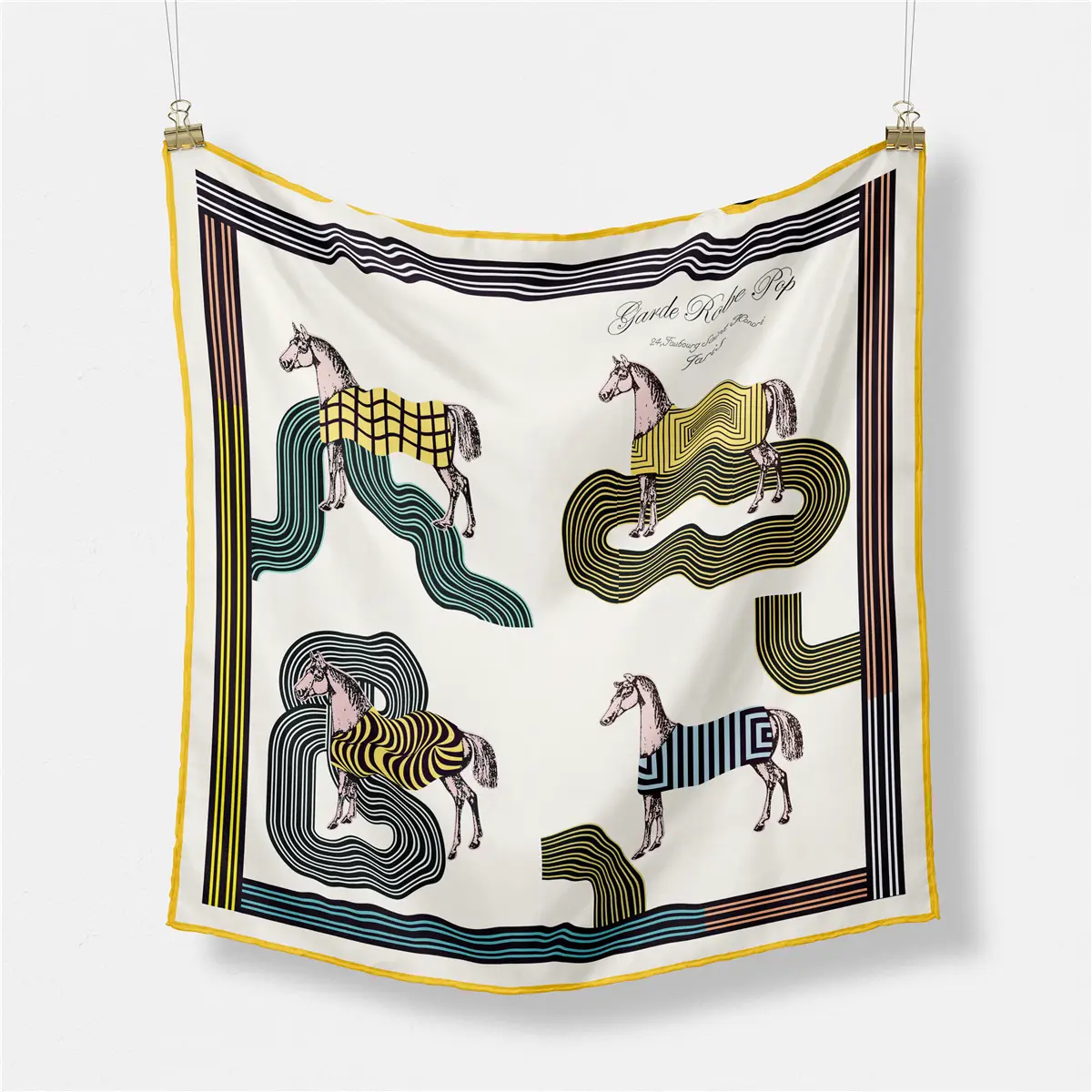 2024 Summer Silk Scarf for Women Blue Paris Design — feature 117