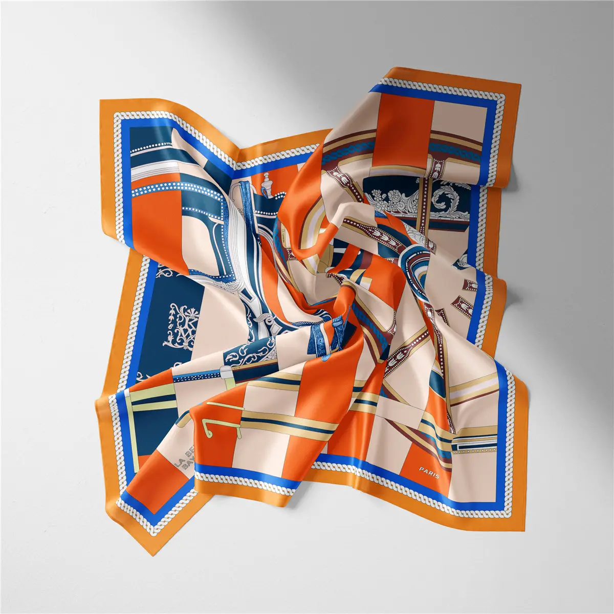 2024 Summer Silk Scarf for Women Blue Paris Design — feature 121