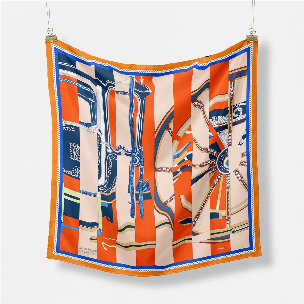 2024 Summer Silk Scarf for Women Blue Paris Design — feature 122