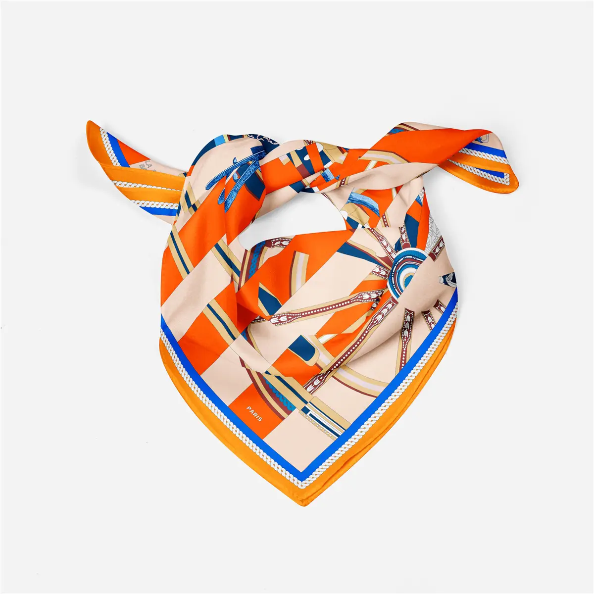 2024 Summer Silk Scarf for Women Blue Paris Design — feature 124