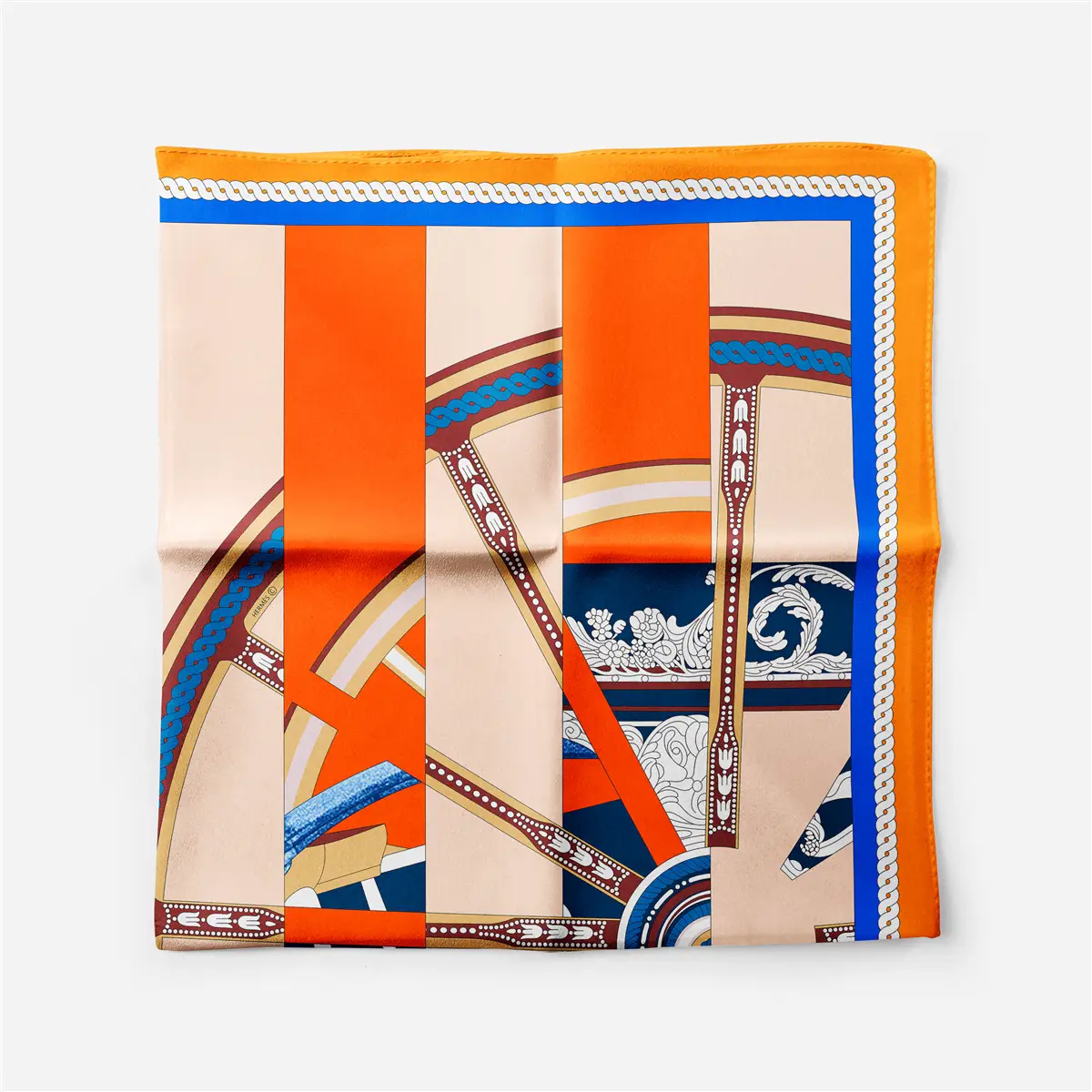 2024 Summer Silk Scarf for Women Blue Paris Design — feature 126