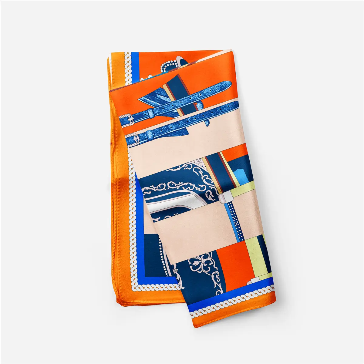 2024 Summer Silk Scarf for Women Blue Paris Design — feature 127