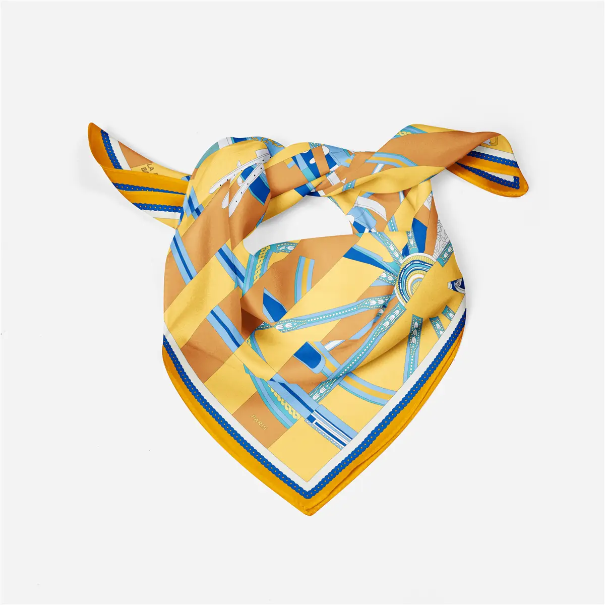 2024 Summer Silk Scarf for Women Blue Paris Design — feature 132
