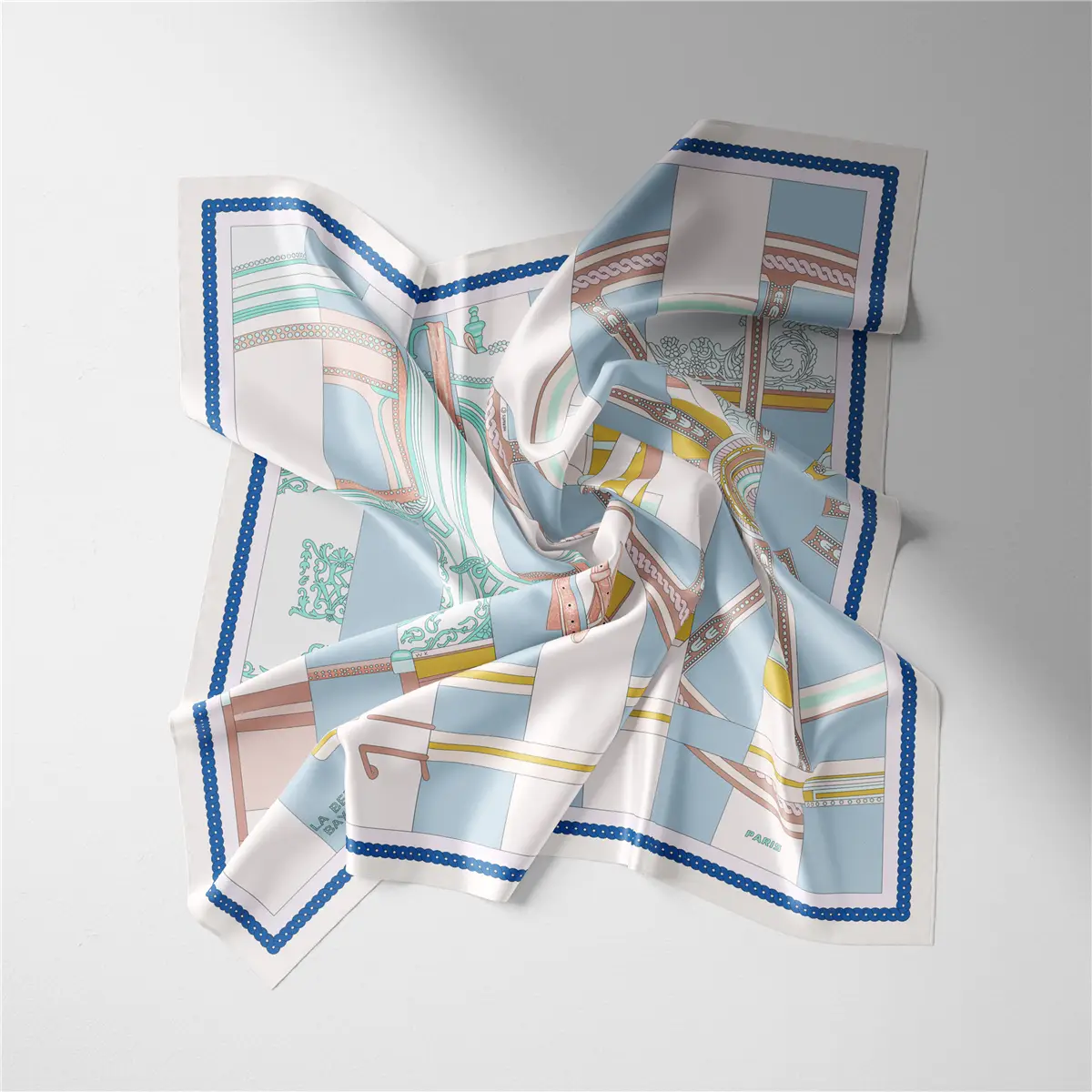 2024 Summer Silk Scarf for Women Blue Paris Design — feature 134