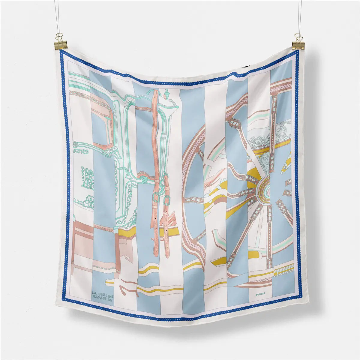 2024 Summer Silk Scarf for Women Blue Paris Design — feature 135