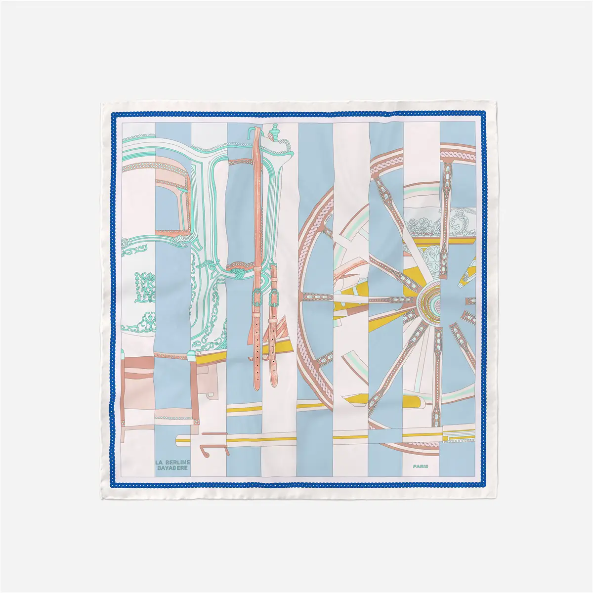 2024 Summer Silk Scarf for Women Blue Paris Design — feature 136