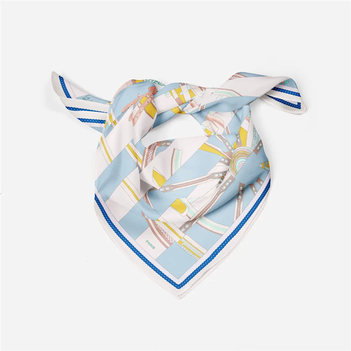 2024 Summer Silk Scarf for Women Blue Paris Design — feature 137