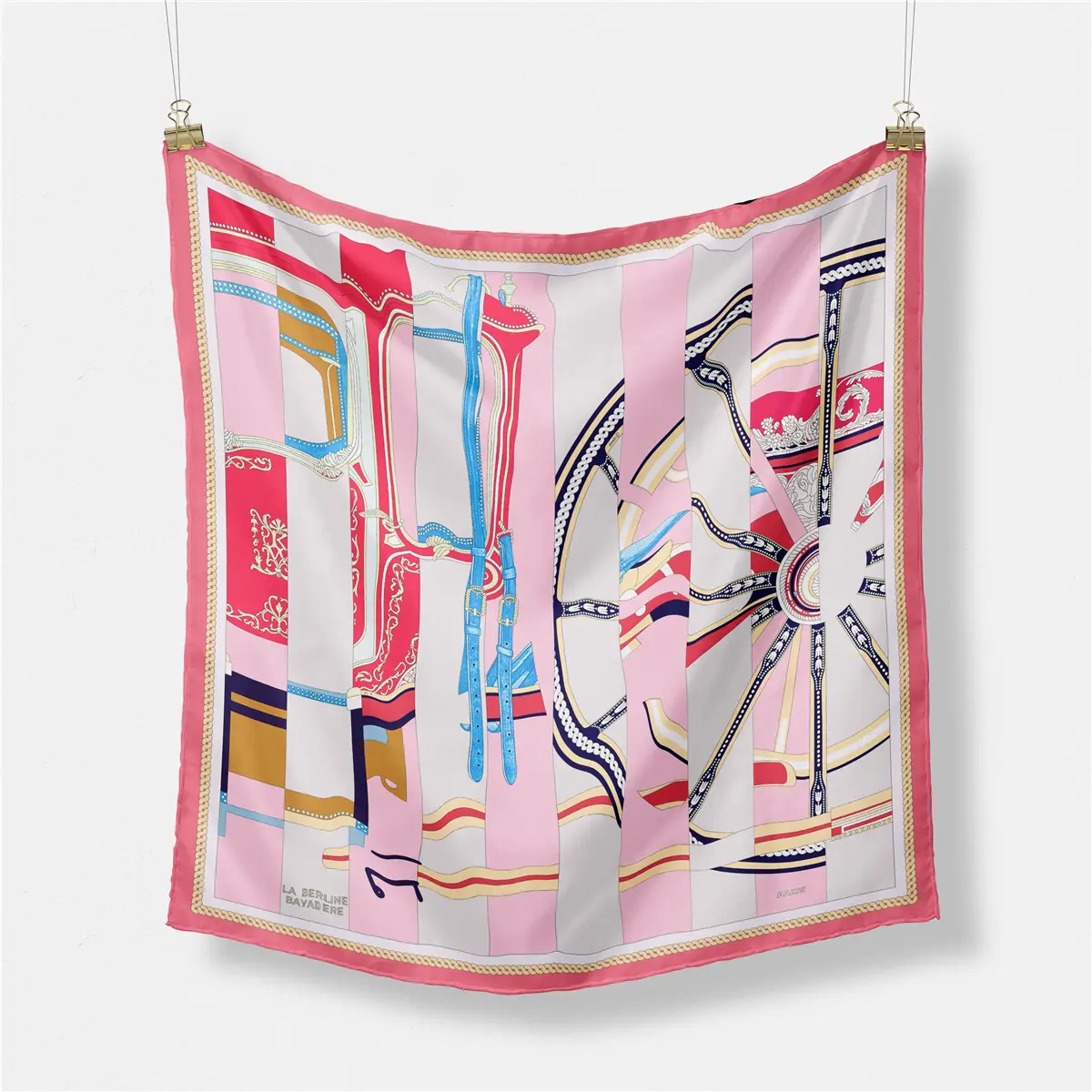 2024 Summer Silk Scarf for Women Blue Paris Design — feature 140