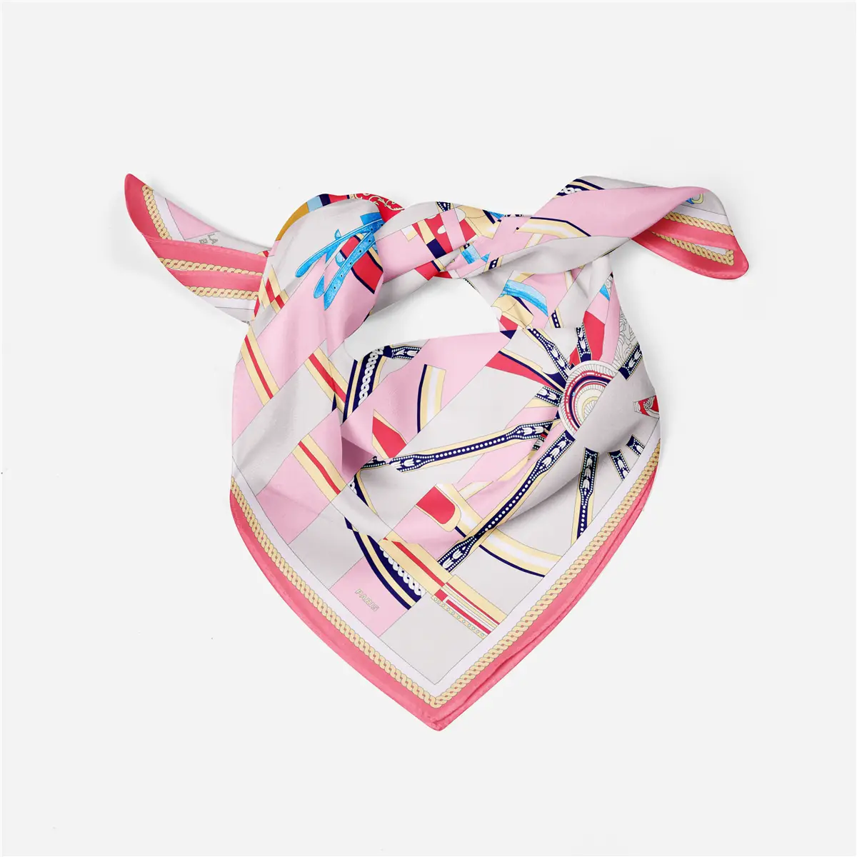 2024 Summer Silk Scarf for Women Blue Paris Design — feature 142