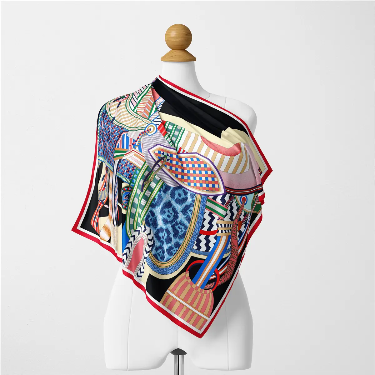 2024 Summer Silk Scarf for Women Blue Paris Design — feature 150