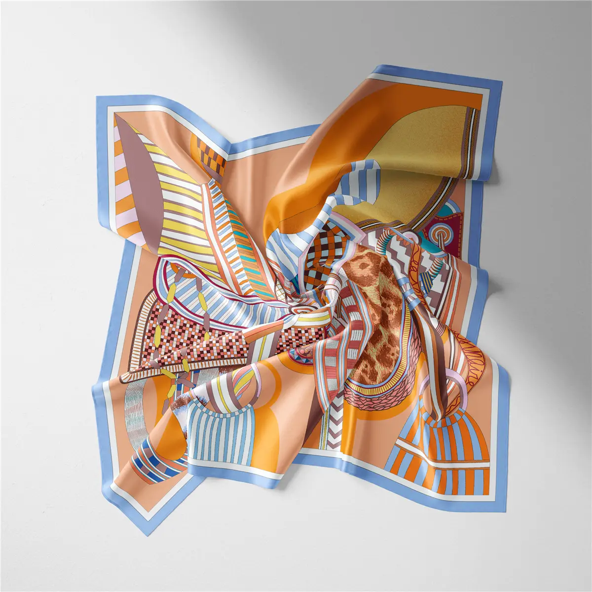 2024 Summer Silk Scarf for Women Blue Paris Design — feature 152