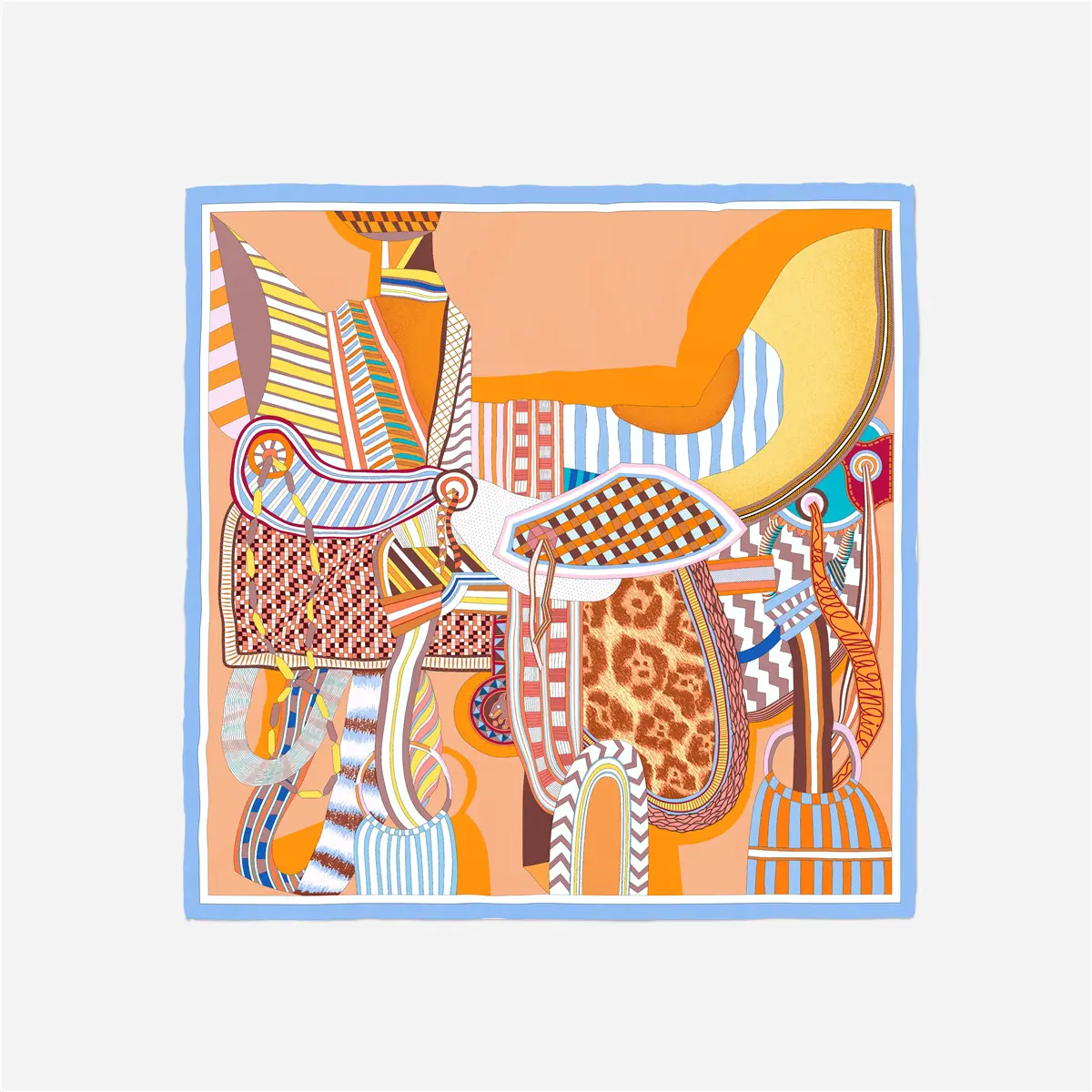 2024 Summer Silk Scarf for Women Blue Paris Design — feature 154