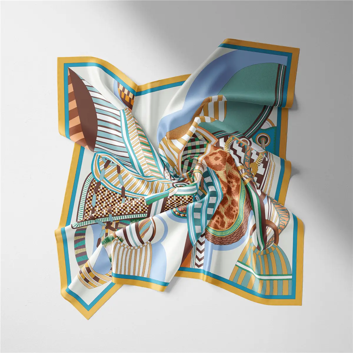 2024 Summer Silk Scarf for Women Blue Paris Design — feature 157