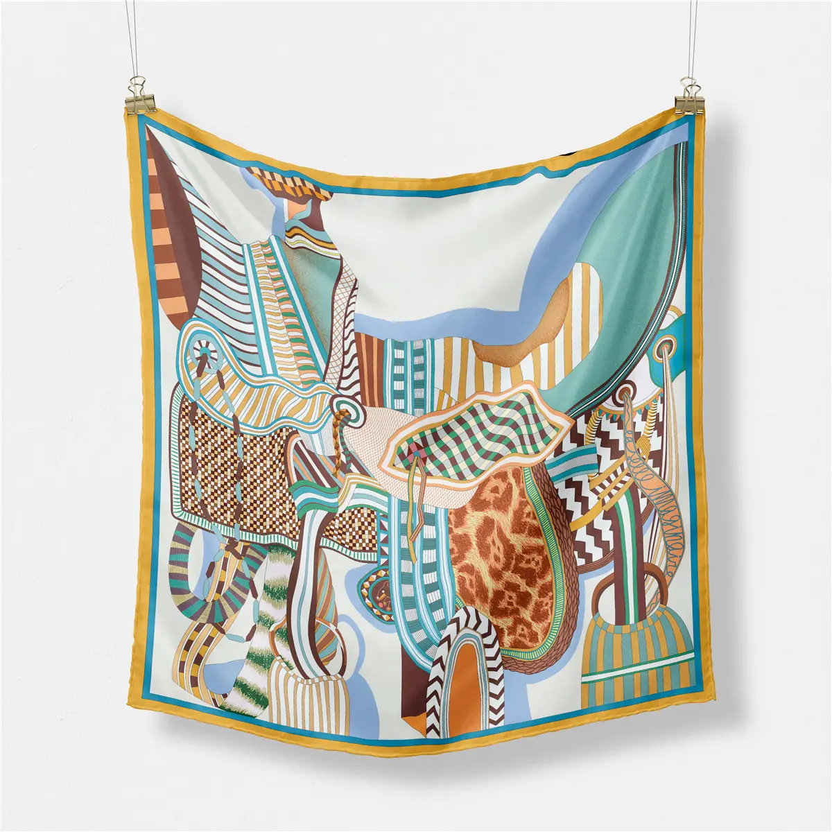 2024 Summer Silk Scarf for Women Blue Paris Design — feature 158