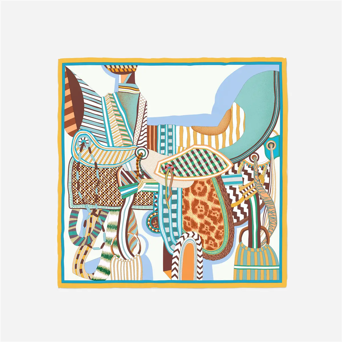 2024 Summer Silk Scarf for Women Blue Paris Design — feature 159