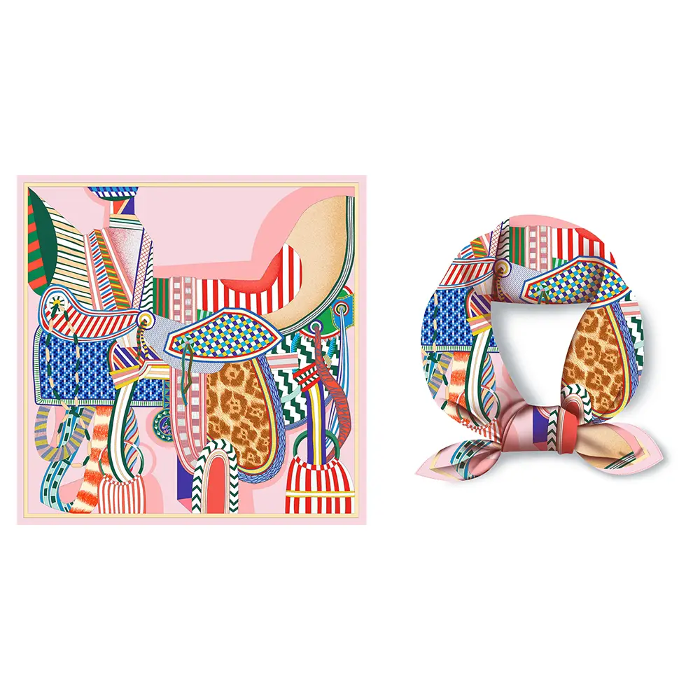 2024 Summer Silk Scarf for Women Blue Paris Design — feature 161