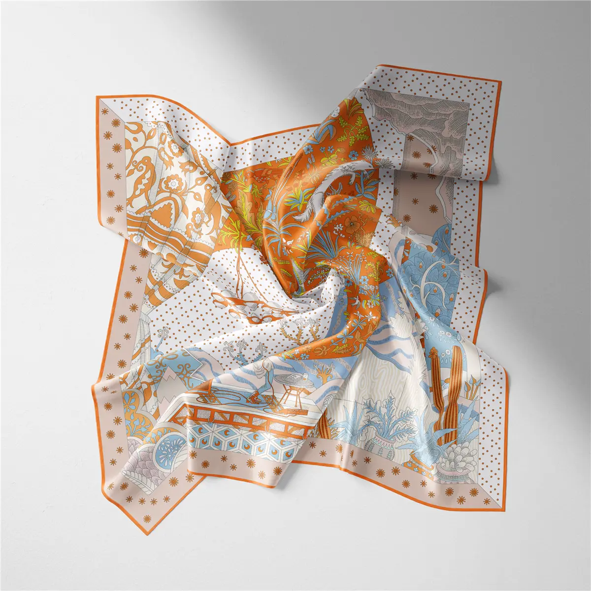 2024 Summer Silk Scarf for Women Blue Paris Design — feature 167