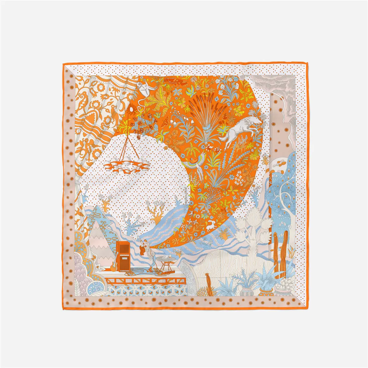 2024 Summer Silk Scarf for Women Blue Paris Design — feature 169