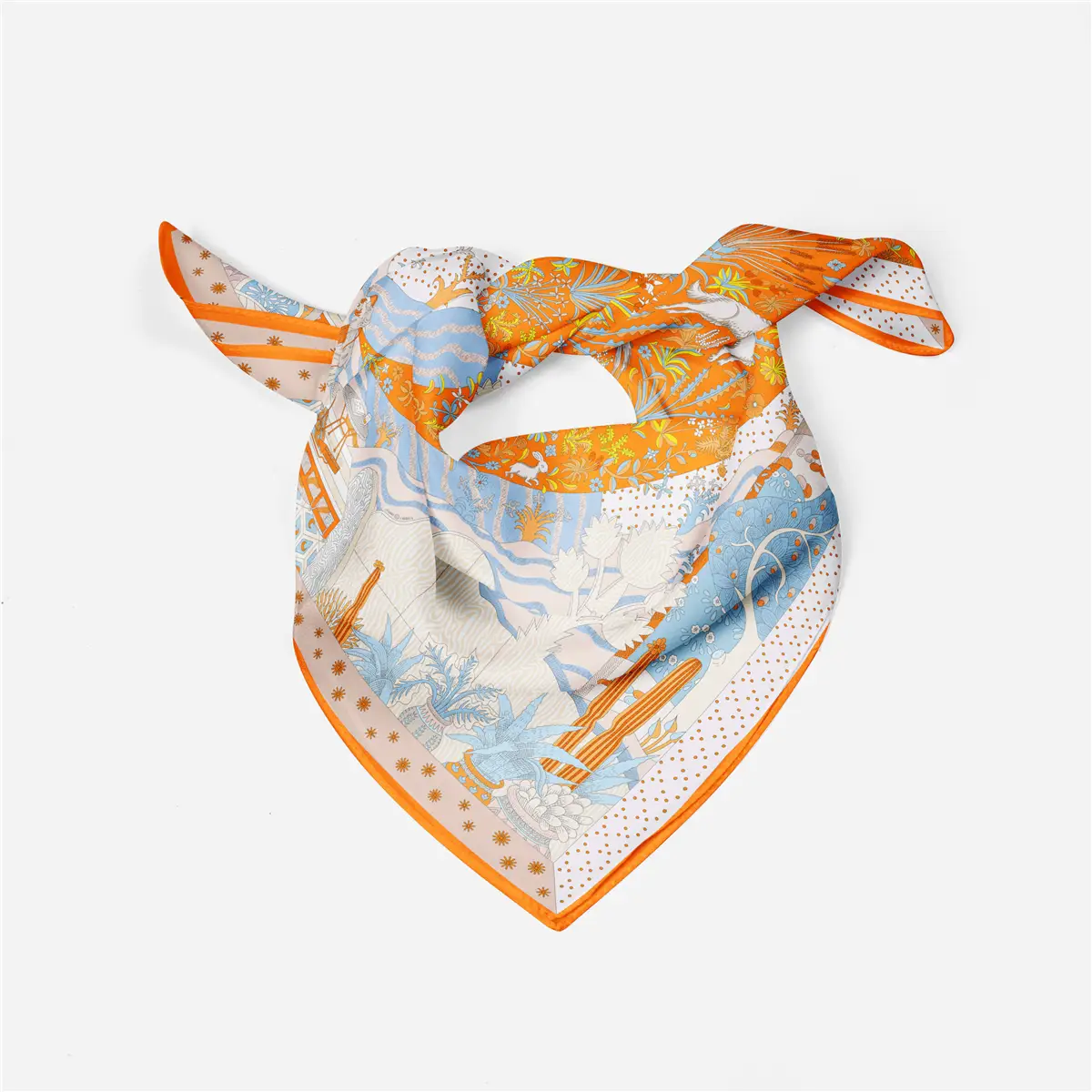 2024 Summer Silk Scarf for Women Blue Paris Design — feature 170