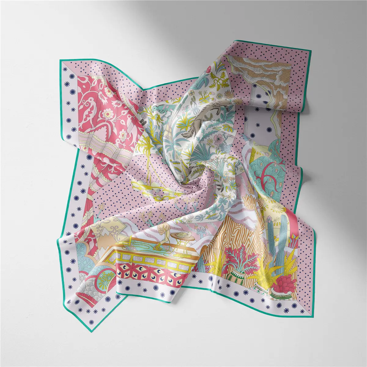 2024 Summer Silk Scarf for Women Blue Paris Design — feature 175