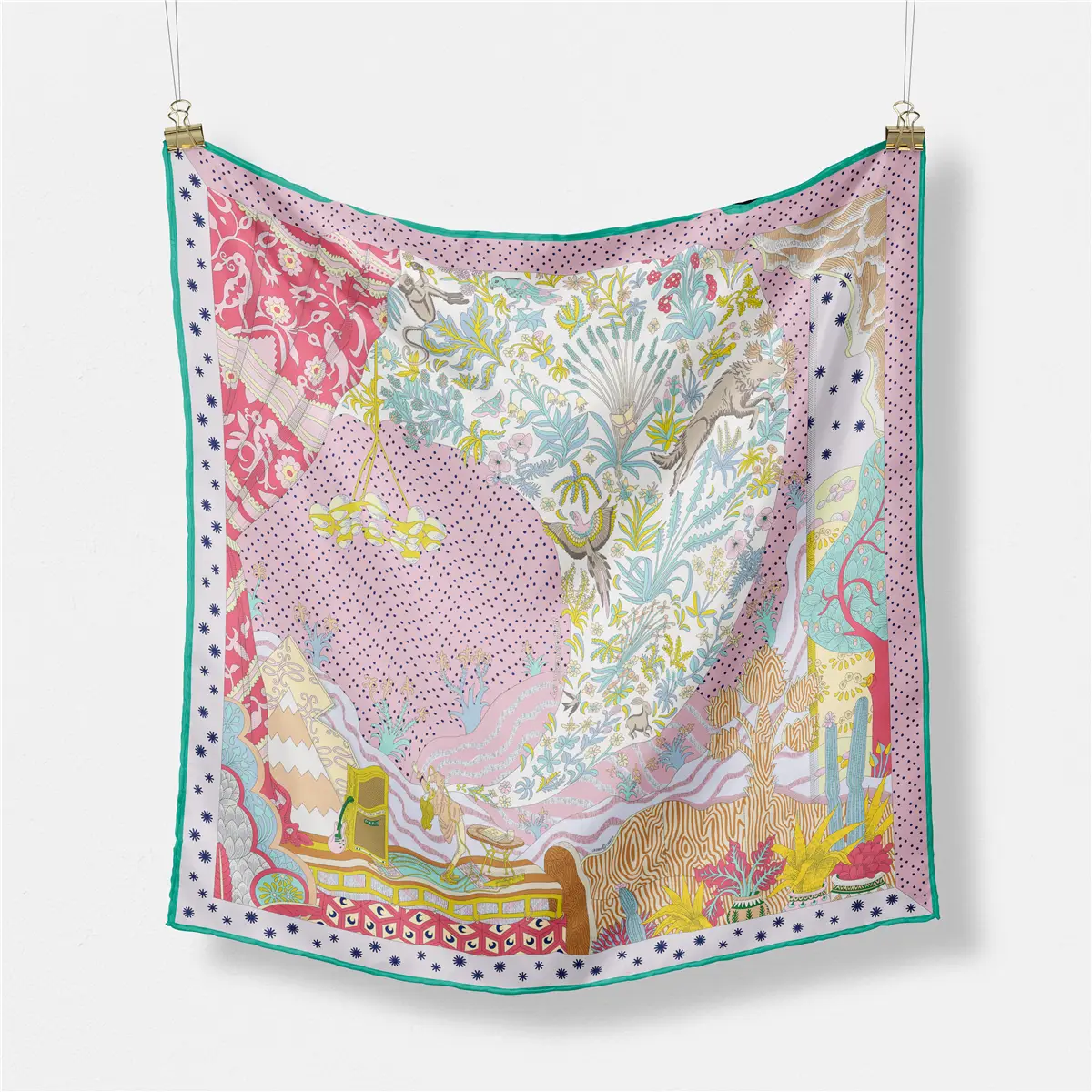 2024 Summer Silk Scarf for Women Blue Paris Design — feature 176