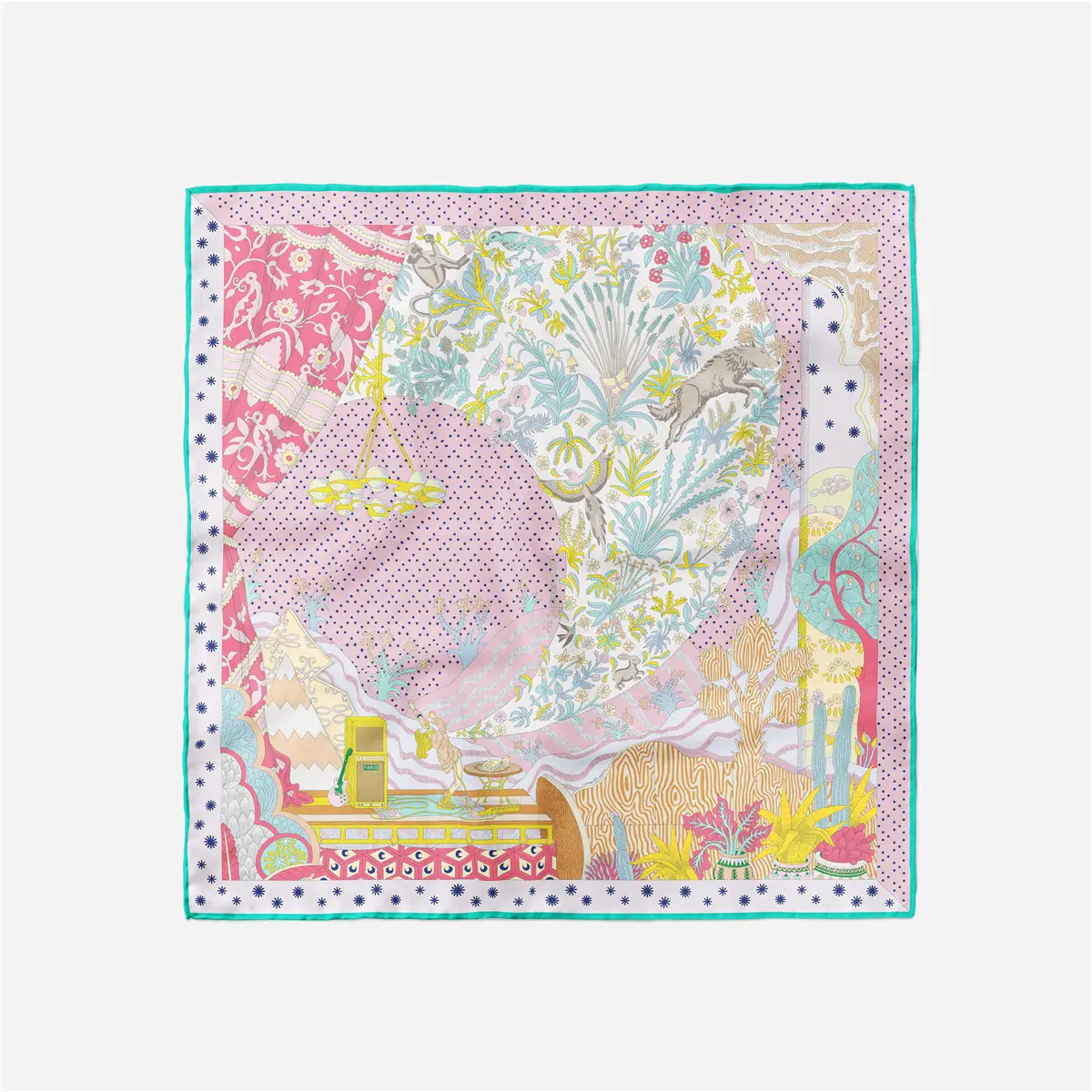 2024 Summer Silk Scarf for Women Blue Paris Design — feature 177