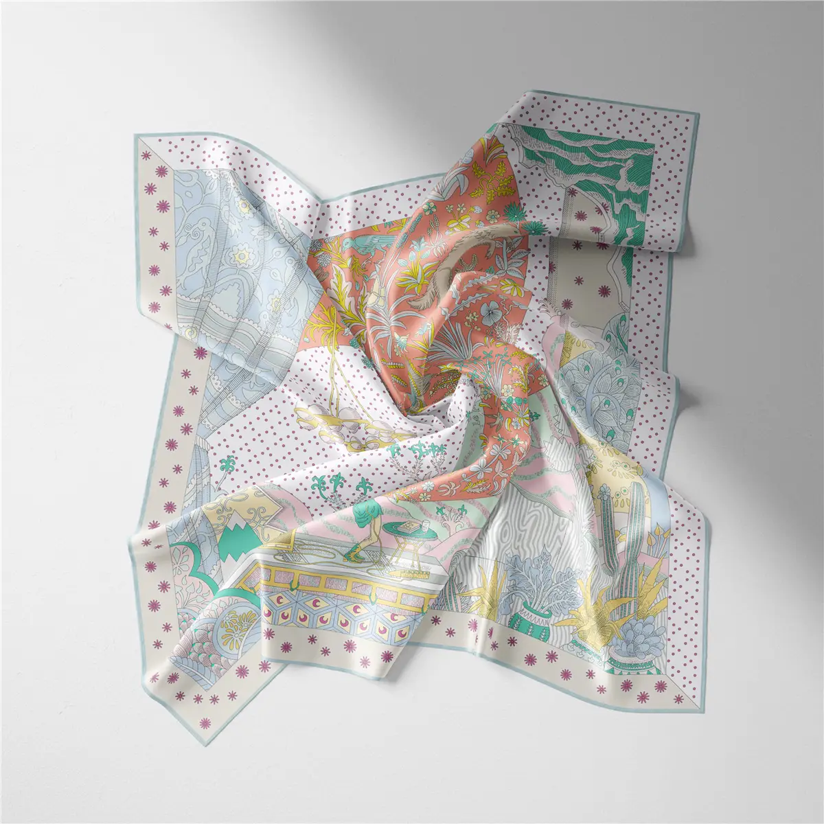 2024 Summer Silk Scarf for Women Blue Paris Design — feature 180