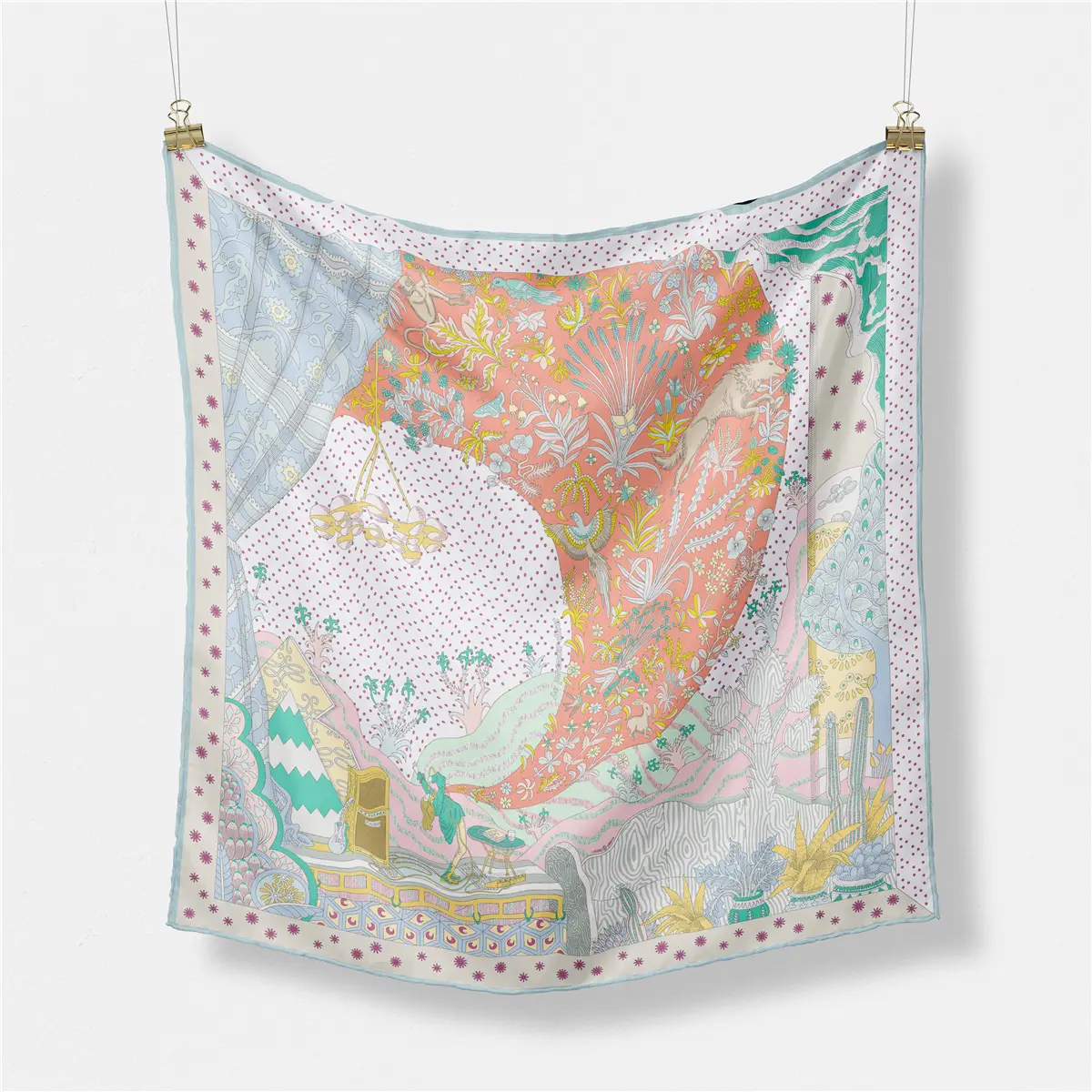 2024 Summer Silk Scarf for Women Blue Paris Design — feature 181