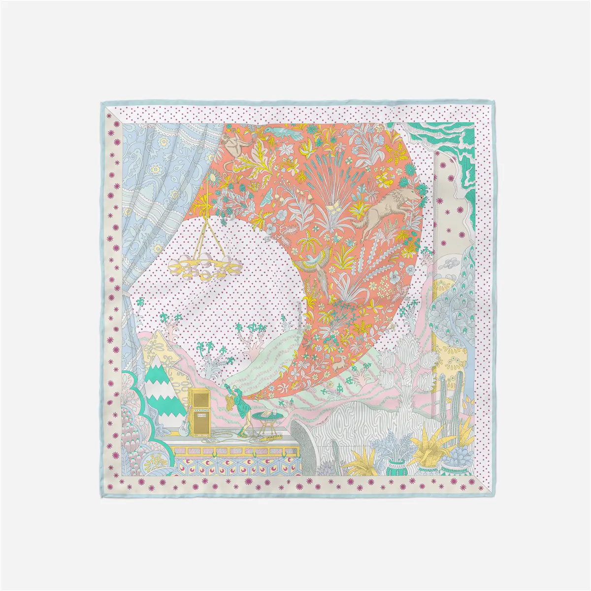2024 Summer Silk Scarf for Women Blue Paris Design — feature 182