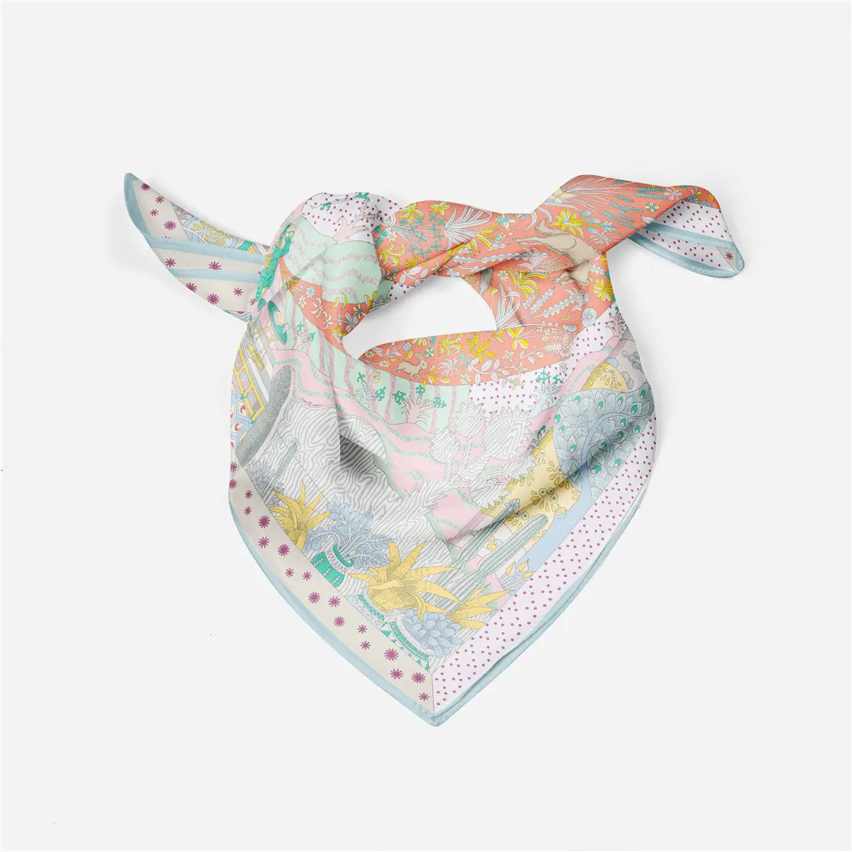 2024 Summer Silk Scarf for Women Blue Paris Design — feature 183