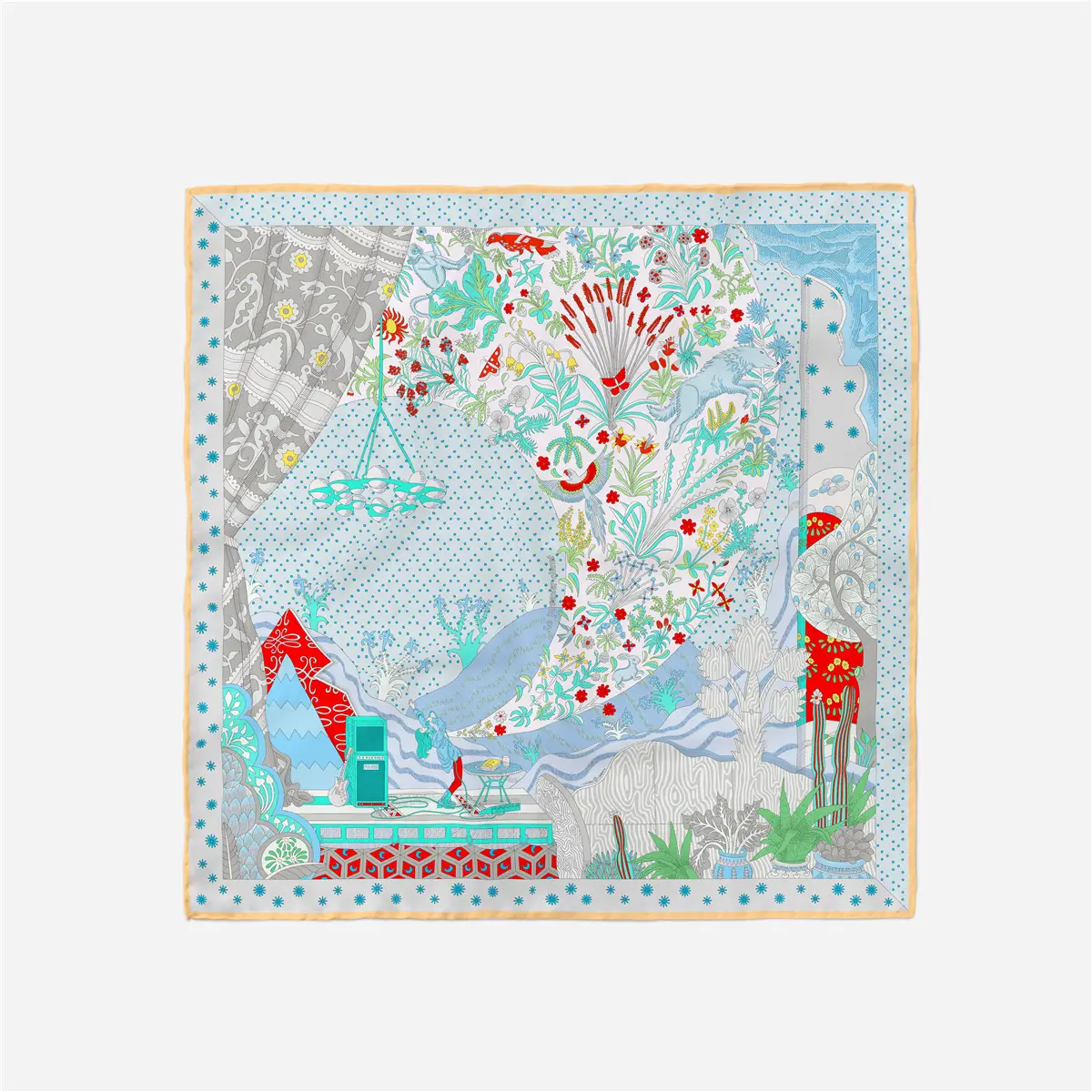 2024 Summer Silk Scarf for Women Blue Paris Design — feature 187