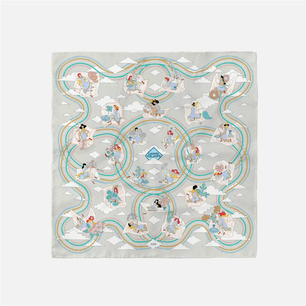 2024 Summer Silk Scarf for Women Blue Paris Design — feature 19