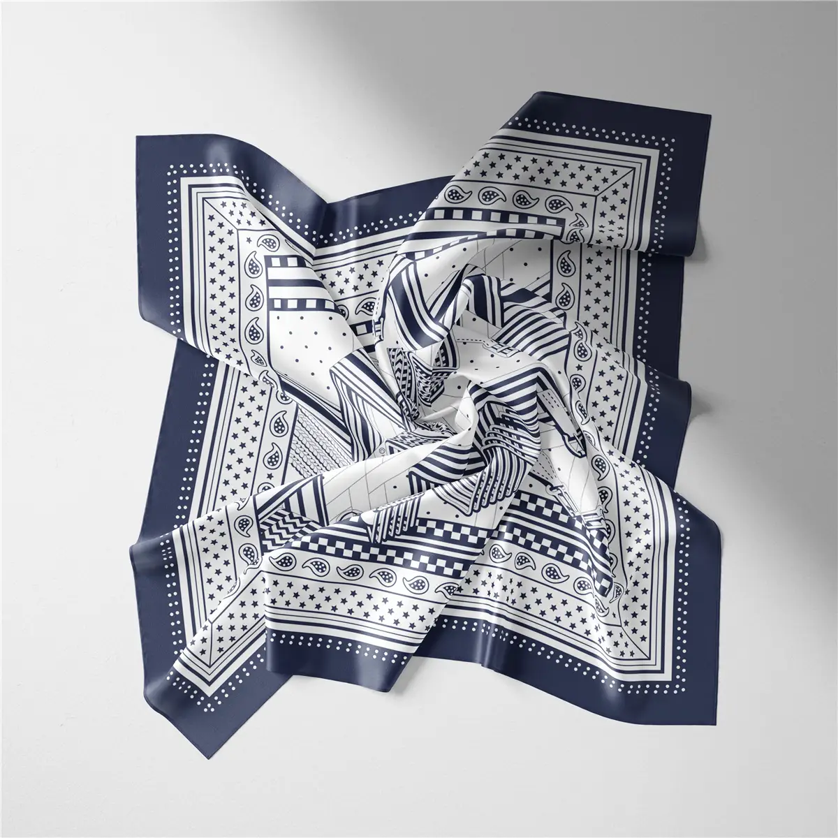 2024 Summer Silk Scarf for Women Blue Paris Design — feature 190