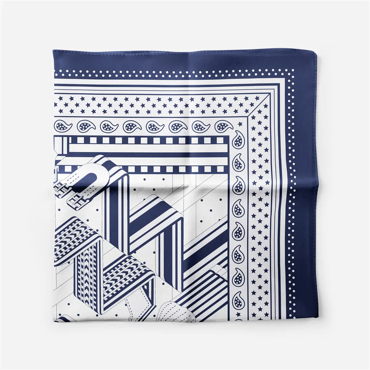2024 Summer Silk Scarf for Women Blue Paris Design — feature 195